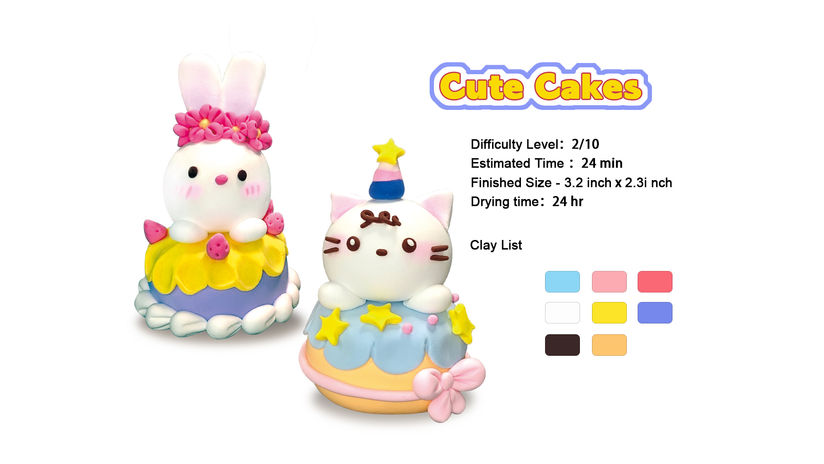 Cute Cakes CoolorCat Air Dry Clay Step by Step Tutorial